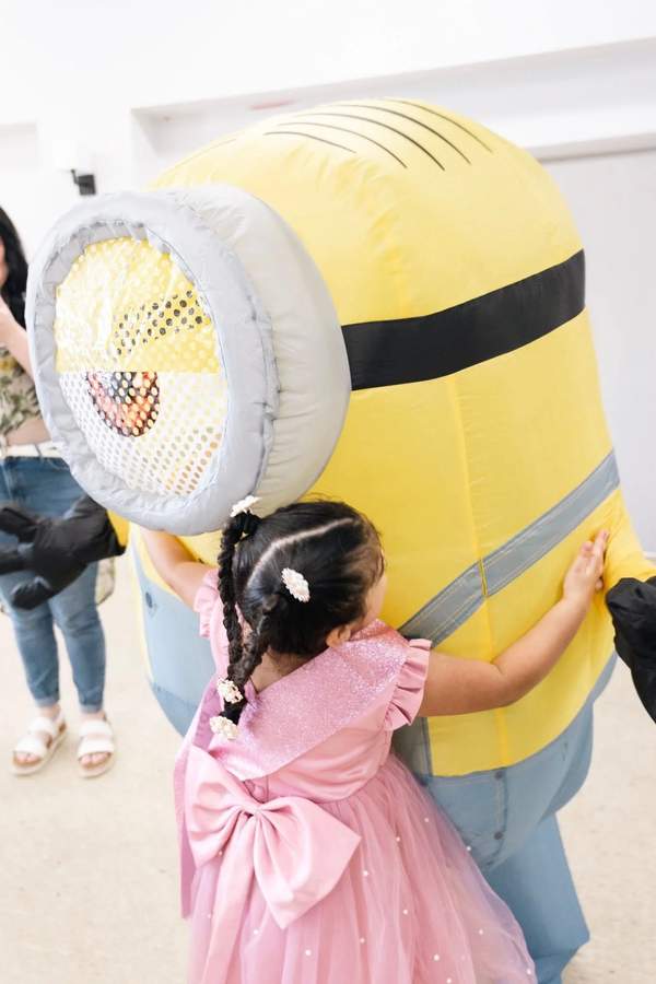 Giant Minion Mascot Hug