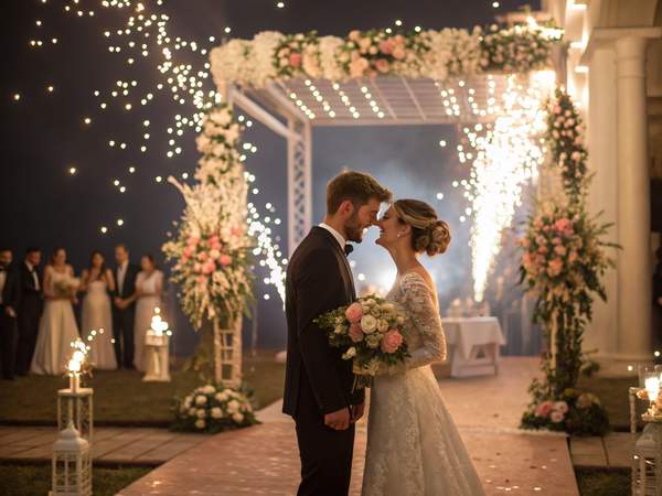Luxury Sparkler Fountain Wedding Exit
